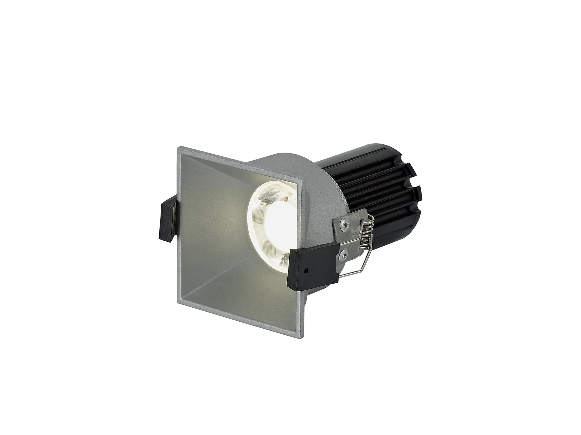 Biox 10 Tridonic Powered 10W 2700K 710lm 36° CRI>90 LED Engine Silver Square Fixed Recessed Spotlight, IP20